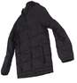 Boys Black Long Sleeve Pockets Full Zip Hooded Puffer Jacket Size L image number 3