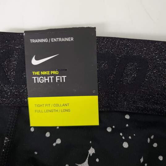 NWT The Nike Pro Tight Fit WM's Black Star Print Training Leggings Size M image number 3