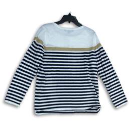 NWT Tommy Hilfiger Womens Blue White Striped Long Sleeve Pullover Sweater Sz L/G alternative image