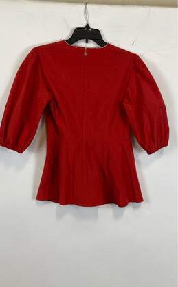 Kate Spade Womens Red Short Sleeve Crew Neck Casual Peplum Top Size 10 alternative image