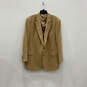 Mens Beige Lined Long Sleeve Notch Lapel Two Button Blazer Size 50 L image number 1