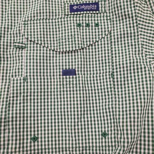 Columbia Men Green Gingham Button Up L NWT image number 7
