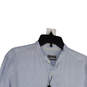 NWT Mens Blue Linen Long Sleeve Collared Classic Button-Up Shirt Size 4 image number 3