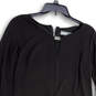 Womens Black Keyhole Neck Long Sleeve Back Zip Knee Length Shift Dress Sz 8 image number 3