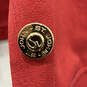 Womens Red Long Sleeve Collared Side Pocket Button Front Jacket Size Medium image number 5
