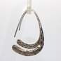 Artisan Signed Sterling Silver Hammered Hoop Earrings - 4.1g image number 4