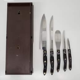 Vintage CUTCO 5-piece Knife Set & Wall Rack alternative image