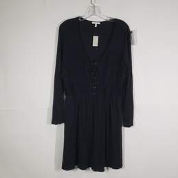 NWT Womens Scoop Neck Long Sleeve Knee Length A-Line Dress Size Large