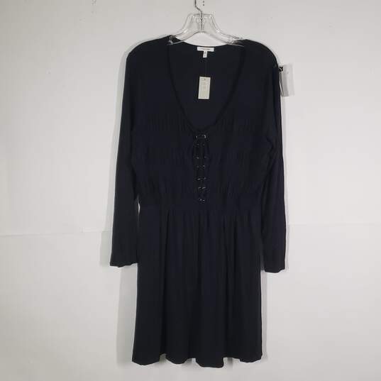NWT Womens Scoop Neck Long Sleeve Knee Length A-Line Dress Size Large image number 1