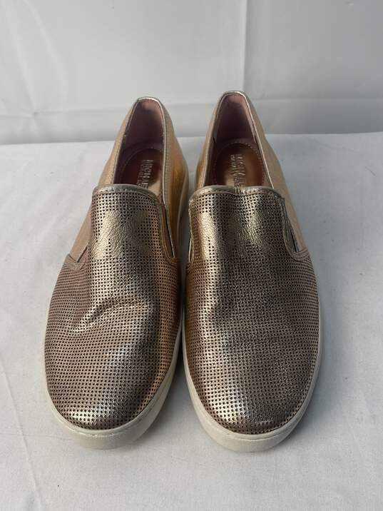 Certified Authentic Michael Kors Womens Copper Metallic Slip On Sneakers Size 6.5 image number 1