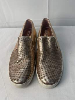 Certified Authentic Michael Kors Womens Copper Metallic Slip On Sneakers Size 6.5