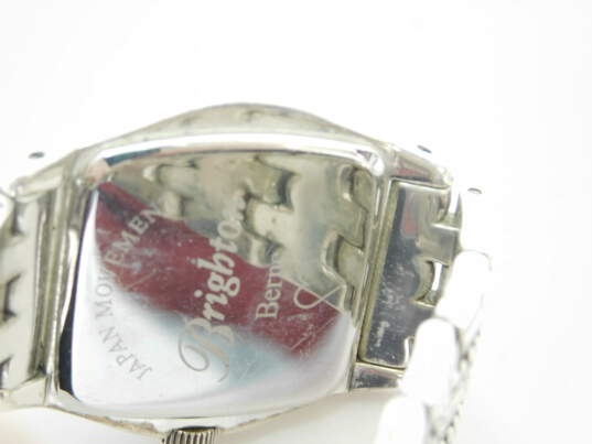 Brighton Designer Silver Tone Berne Analog Watch & CZ Bangle Bracelet 87.5g image number 6