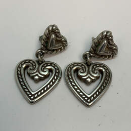 Designer Brighton Silver-Tone Engraved Heart Fashionable Dangle Earrings alternative image