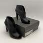 NIB Vince Camuto Womens Amber Black Leather Peep Toe Zip Ankle Booties Size 7 M image number 1