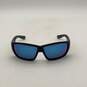 Costa Del Mar Mens Tuna Alley Black Square Sunglasses With Blue Frame W/Case image number 4