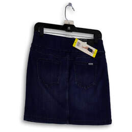 NWT Womens Blue Denim Dark Wash Stretch Pull-On Mini Skort Size Small alternative image