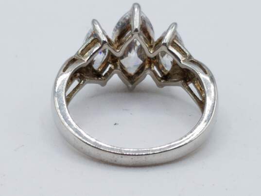 925 Sterling Silver Thailand CZ Trinity Ring Size 7 image number 2