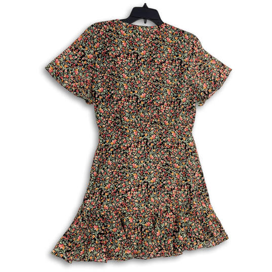 NWT Womens Multicolor Floral Surplice Neck Ruffle Hem A-Line Dress Size M image number 2