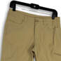 Womens Tan Flat Front Pockets Stretch Straight Leg Capri Pants Size 6 image number 3