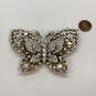 Designer Kirks Folly Gold-Tone Crystal Stone Modern Butterfly Brooch Pin image number 2