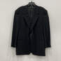 Mens Black Long Sleeve Pockets Notch Lapel One Button Blazer Size 44 R image number 1