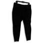 Womens Black Flat Front Elastic Waist Pull-On Ankle Pants Size 16 image number 1