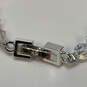 Designer Givenchy Silver-Tone Sparkling Clear Bicone Beaded Bracelet image number 4