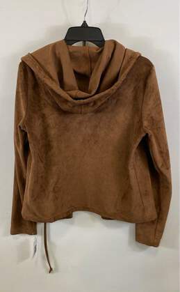 Blank NYC Womens Brown Hooded Long Sleeve Tie Front Jacket Size Medium alternative image