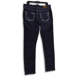 Womens Blue Denim Medium Wash 5-Pocket Design Straight Leg Jeans Size 33L alternative image