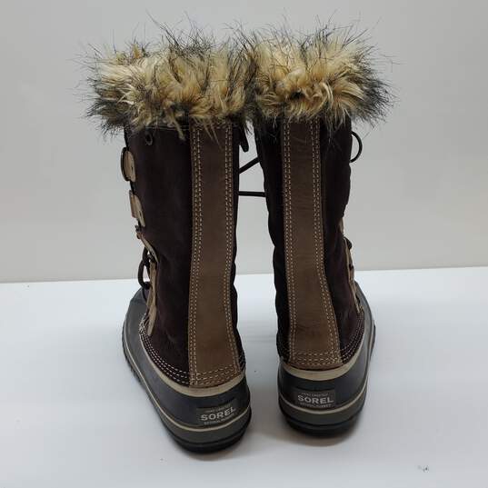 Sorel Joan of Arctic Winter Snow Boots Womens Size 8 Brown Leather Waterproof image number 3