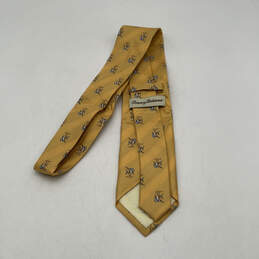 NWT Mens Yellow Silk Animal Print Adjustable Pointed Necktie With Box alternative image