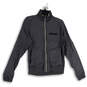 Mens Gray Mock Neck Long Sleeve Full-Zip Activewear Track Jacket Size S image number 1