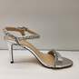 Karl Lagerfeld Leather Chain Detail Daisy Heels Silver 7.5 image number 1