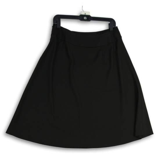 Talbots Womens Black Flat Front Knee Length Classic A-Line Skirt Size 8 image number 2