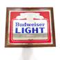Vintage Anheuser Busch Budweiser Bud Light Advertising Mirrored Bar Sign Man Cave Barware Decor image number 1