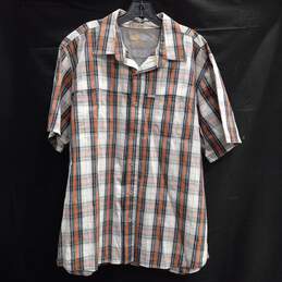 Carhartt Men's Force Relaxed Fit Black/Orange Plaid SS Button Up Size Size XL