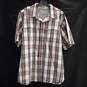 Carhartt Men's Force Relaxed Fit Black/Orange Plaid SS Button Up Size Size XL image number 1