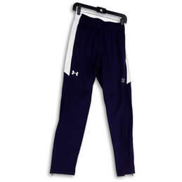 Womens Blue White Regular Fit Straight Leg Activewear Track Pants Size S