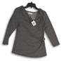 NWT Calvin Klein Womens Black White Cowl Neck Long Sleeve Pullover Blouse Top S image number 1