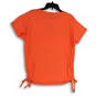 NWT Womens Orange Round Neck Short Sleeve Pullover T-Shirt Size Medium image number 2