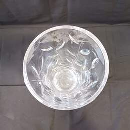 11.75" Cut Crystal Glass Laurus Pattern Vase alternative image