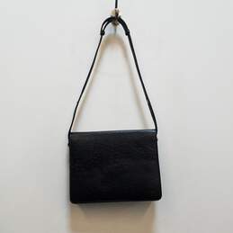 Vintage GLOBE 80s Black Ostrich Embossed Leather Shoulder Bag