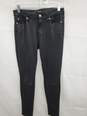 7 For All Mankind High Rise Skinny Black leather Jeans Size-27 used image number 1