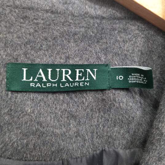 Lauren Ralph Lauren Women's Gray Wool Blend Reefer Coat Size 10 NWT image number 3