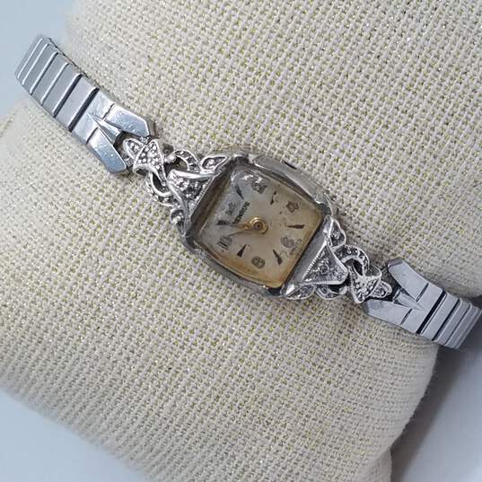 Benrus Watch Co. Model AE13 10k RGP W/Diamonds 17 Jewels Vintage Manual Wind Watch image number 5