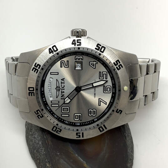 Designer Invicta 5249 Tritnite Silver-Tone Analog Quartz Wristwatch image number 3