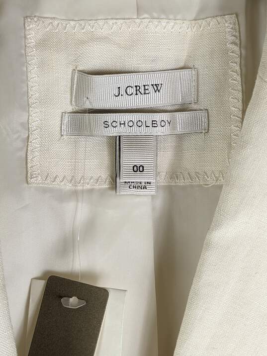 J. Crew Women White Black Blazer Jacket 00 NWT image number 4