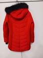 Michael Kors Red Full Zip Faux Fur Lined Hooded Puffer Jacker Size Large image number 2
