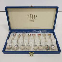 1978 Eight Nation Athletic Games Descente T&F Tokyo Bundle of 8 Spoons with Blue Collector Case