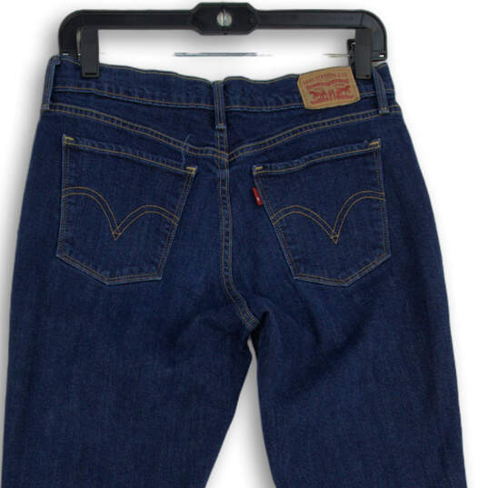 Womens Blue Denim Dark Wash 5-Pocket Design Bootcut Jeans Size 6 image number 4